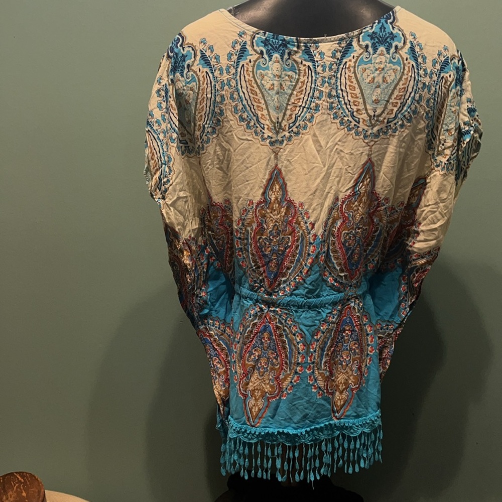 Turquoise Draw String Shirt - Picture 4 of 9